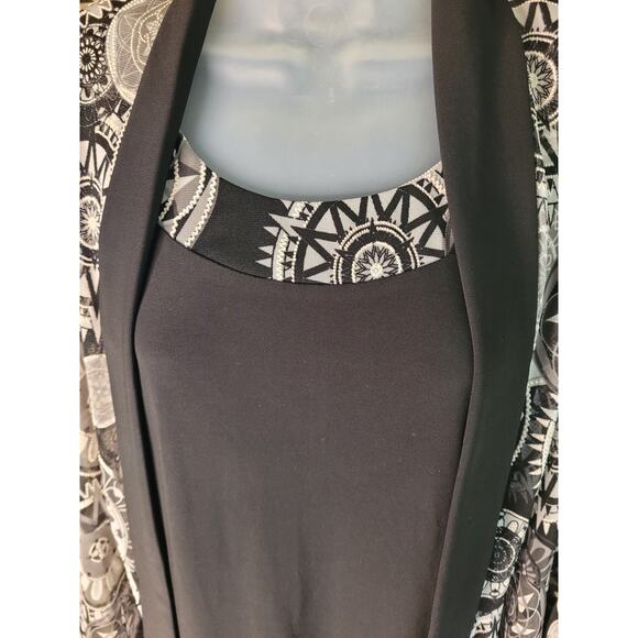 R&M Richards Sleeveless Dress Blk/Wht Lace Jacket Sz 12 NWT - Picture 3 of 9